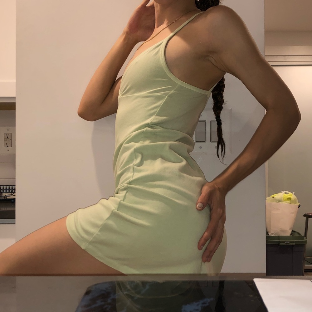 Lime green Brandy Melville mini 96% cotton dress
